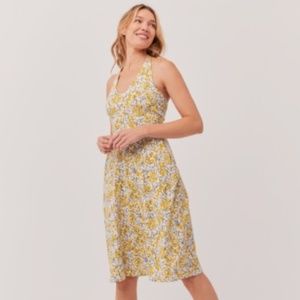 Reverie Floral Yellow Fit & Flare Tie-Back Sundress